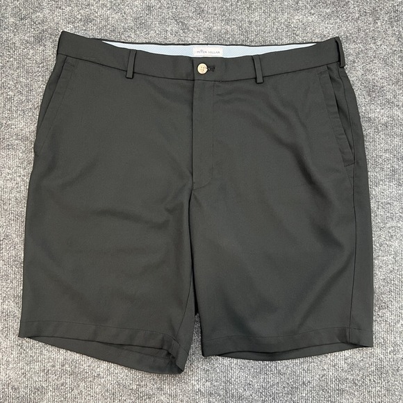 Peter Millar Golf Salem Performance Shorts Stretch 36 Mens Black Chino - Picture 1 of 11
